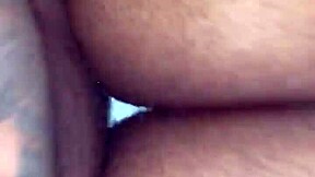 Big black cock cums in creamy pussy