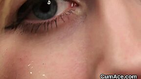 Sperm on her face: old bombshell gets a facial surprise