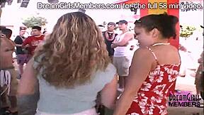 Wild Girl Flashes Tits and Pussy at Cancun Club