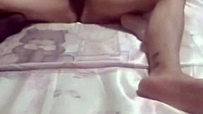 Married woman with hairy genitals has sex with a small penis in a gay scene