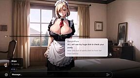 Uncensored hentai roleplay with a blonde maid and anal sex