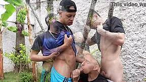 Massage with a happy ending after the game with an Maledom and a bodybuilder