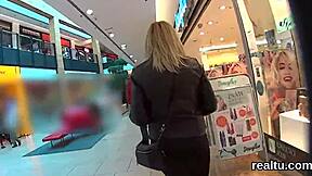 Czech teen gets seduced and fucked in public shop
