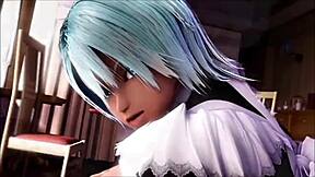 Beautiful 3D anime with hot lesbian scenes and futanari action