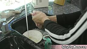 sporty italian stepmom had a spicy idea for breakfast and stepson loved it