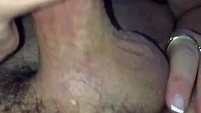 A slow motion blowjob and cumshot with a plus sized couple