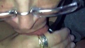 A slow motion blowjob and cumshot with a plus sized couple