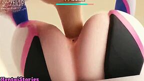 Hardcore animecum experience with stepdad in a game