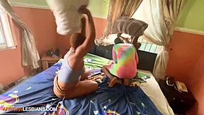 Black beauty enjoys a hot massage with a happy ending