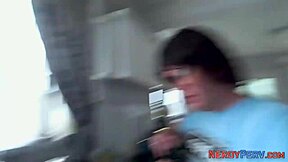 British amateur gets a facial while giving a blowjob