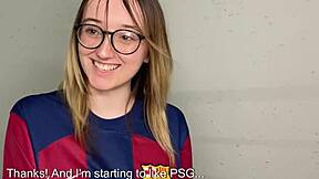Barcelona fan gets double teamed by PSG supporters