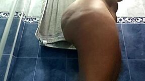 Amateur nurse in hot water in hospital bathroom
