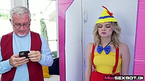 Old man teaches sexy fembot Coco about sex impulses