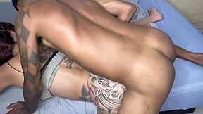 First-time stud gets tattooed teen hard in all holes