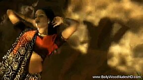 Beautiful Asian woman strips and exposes her charms in erotic India-themed film