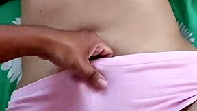 A young man shows off his big dick to his neighbor who is filming him