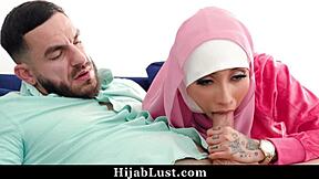 Hardcore hijab babe gets more of American sex lessons