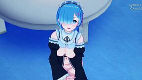 Rem, the innocent looking maid from Re:Zero, gets into some steamy action