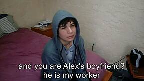 Young and straight twink caught in the act of infidelity with a friend’s help