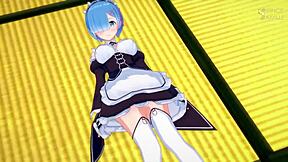 Rem, the innocent looking maid from Re:Zero, gets into some steamy action