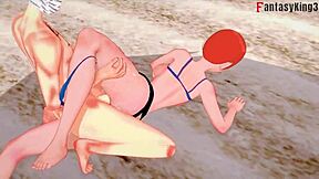 Gwen's beachside bikini adventure in Grown Cartoon Porn