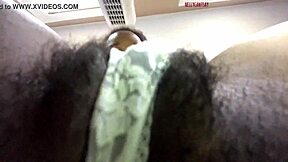 A hairy beauty in lace panties, teasing and tempting
