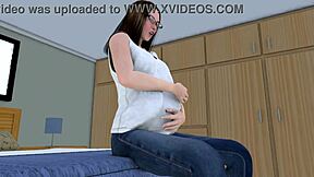 Breast and belly expansion in a very hot scene