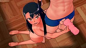 Nagatoro in a towel, ready for uncensored 3D action