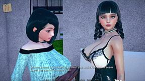 Beautiful woman with large breast in amazing 3D animated porn