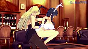 Futa babes in Ikaruga and Katsuragi get wild in hentai