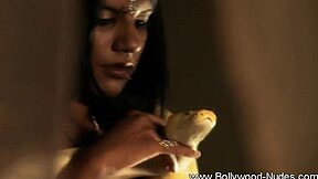 Hot solo performance from a beautiful brunette Indian actress