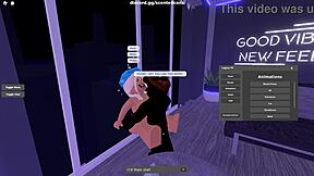 Beautiful girl gives a blowjob in Roblox game