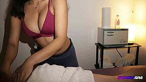 Massage and oil massage with a happy ending with Maya Farrell