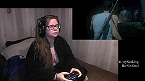 Big boobs and round ass in lingerie in Until Dawn gameplay