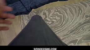 Step-sis and step-bro indulge in forbidden threesome desires