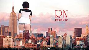 Giant lady roams city in all her glory
