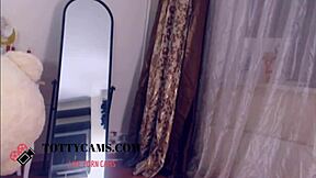 Beautiful brunette model on webcam