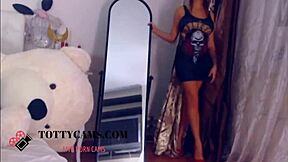 Beautiful brunette model on webcam