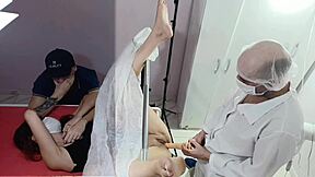 Married couple takes professional exam and doctor ends up having sex with her