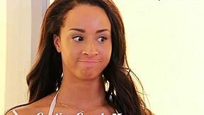 Black beauty gets paid for her hot sex sessions on the casting couch