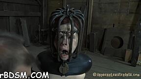 Beautiful girl enjoys rough bondage and bondage play