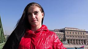 Skinny German teen Lana Lenani gets fucked on camera