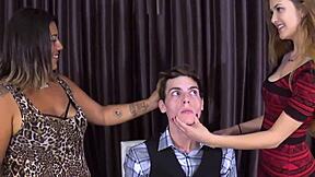 Samantha Hayes and Sunny Succubus’s hot scene with facelicking and spitting