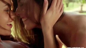 Hot sex with tan skinned girlfriends in the great outdoors