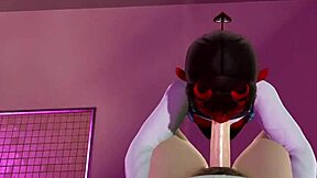 3D hentai featuring Meruccubus getting sucked off in SFM