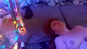 Orange-clad MILF's solo play on Valentine's Day
