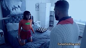 Velma is a busty teen and gives a sloppy blowjob