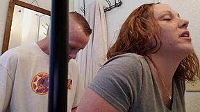 A short and hot bathroom session with my wife