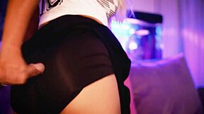 Pretty blonde gives a great blowjob and looks lovely