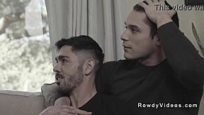 Muscular black man has rough anal sex with white roommate